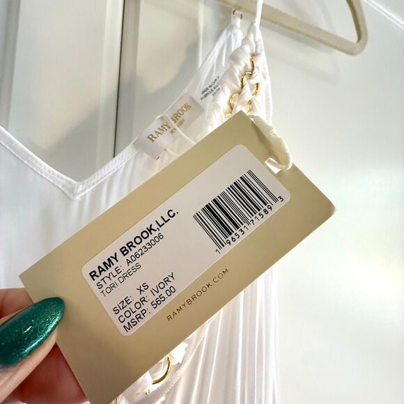 NWT Ramy Brook “Tori” high low dress Dress in white.  Size XS - Picture 4 of 9